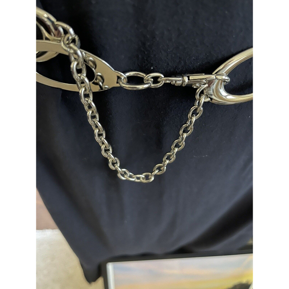 FOSSIL VTG Polished Silver Tone 34”-45” Oval Link Chunky Retro Belt/Necklace - Picture 4 of 6